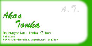 akos tomka business card